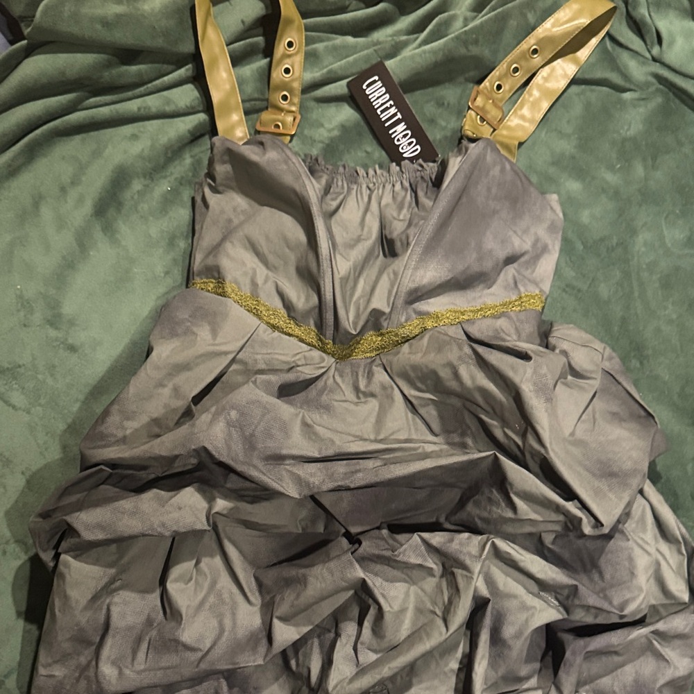 Current Mood Charcoal Midi Dress with Olive Straps
